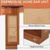Tribesigns Bar Unit, 4-Tier Rattan Liquor Wine Bar Cabinet with Stemware Racks* Bar Units