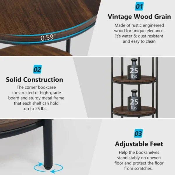 Tribesigns Bookshelf, 4-Tier Etagere Bookcase with Bird Cage Design* Bookcases & Bookshelves | Bookcases & Bookshelves