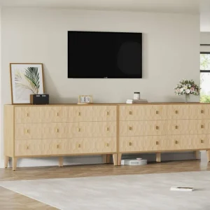 Tribesigns 55" Chest of Drawer, Wood 6 - drawer Double Dresser Organizer* Chests Of Drawers