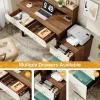 Tribesigns 56" Computer Desk, Home Office Desk Study Table with File Drawers* Desks