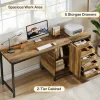 Tribesigns 59" Computer Desk, Home Office Desk with 5 Drawers Cabinet* Desks