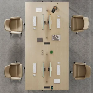 Tribesigns 47" Computer Desk, Square Two Person Desk with Power Outlets and Hooks* Desks