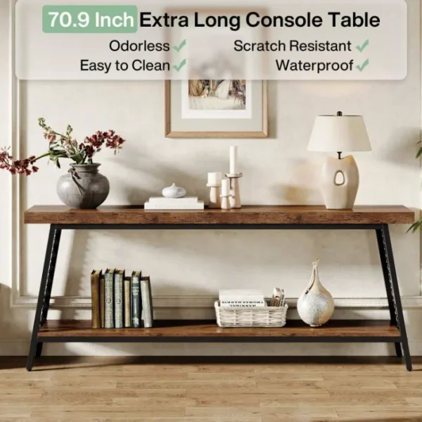 Tribesigns 70.9" Console Table, 2 - Tier Extra Long Sofa Table with Storage Shelf* Console Tables | Console Tables
