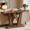 Tribesigns 55" Console Table, Farmhouse Entryway Table With Geometric Base* Console Tables | Console Tables