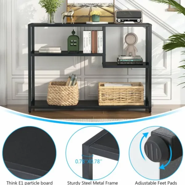 Tribesigns Console Table, Small Black Entryway Table with Storage Shelves* Console Tables | Console Tables