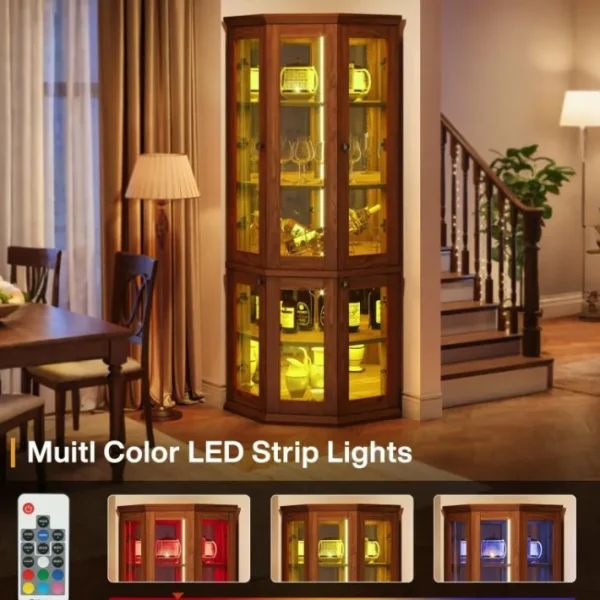 Tribesigns 71" Corner Cabinet, Tall 5 - tier Storage Cabinet Display Cabinet* File Cabinets | File Cabinets