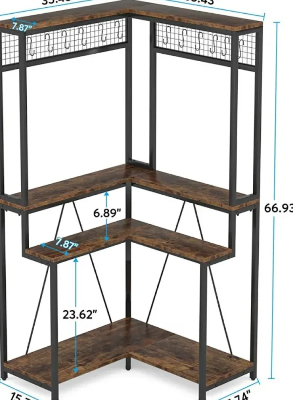 Tribesigns Corner Plant Stand, 67" Tall Flower Shelf with 15 Hanging Hooks* Plant Stands | Plant Stands