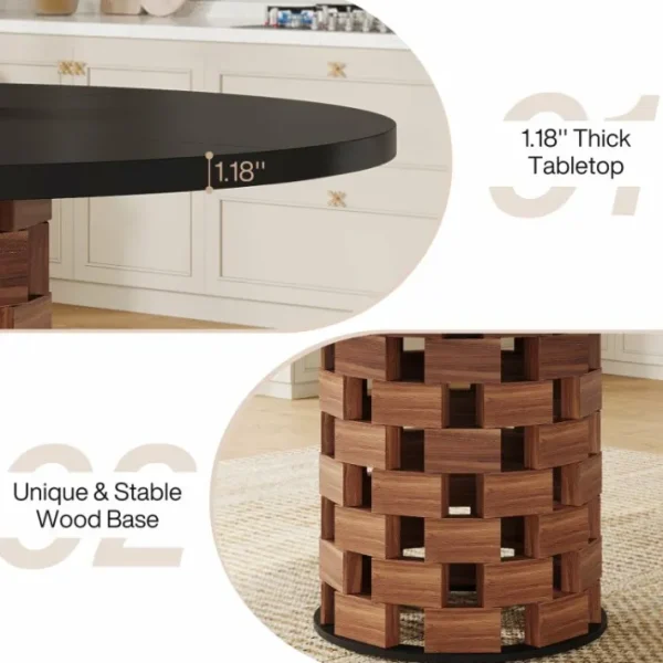 Tribesigns 47" Dining Table, Farmhouse Round Kitchen Table for 4 - 6 People* Dining Tables