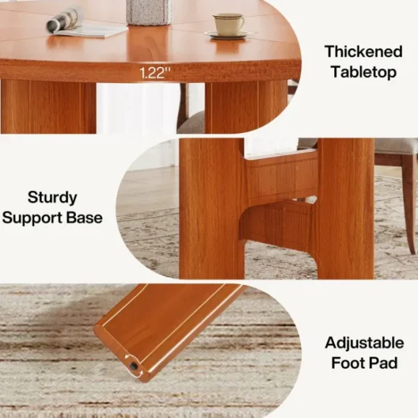 Tribesigns 47" Dining Table, Wood Round Kitchen Dinner Table For 4* Dining Tables