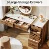 Tribesigns 6 - Drawers Makeup Vanities, 55" Dressing Table With Cabinet(Without Mirror)* Makeup Vanities