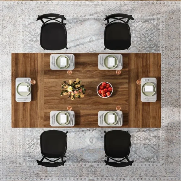 Tribesigns Farmhouse Dining Table, 70.8" Wood Kitchen Table For 6 People* Dining Tables