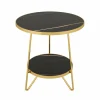 Tribesigns Faux Marble End Table, 2 - Tier Round Sofa Bedside Table with Shelves* End & Side Tables