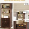 Tribesigns 66" File Cabinet, Wood Vertical Filing Cabinet with Open Storage Shelves* File Cabinets | File Cabinets