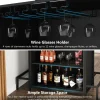 Tribesigns Home Bar Unit, Industrial 3-Tier Liquor Bar Table with Glasses Holder* Bar Units