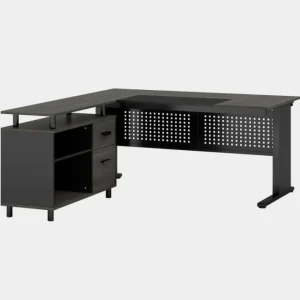 Tribesigns Industrial L - Shaped Desk, 63" Computer Executive Desk with File Cabinet* Desks