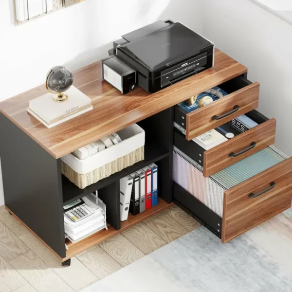 Tribesigns Large L - Shaped Desk, 70.8" Executive Desk with 35.4" File Cabinet* Desks