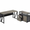 Tribesigns 55" / 63" L-Shaped Executive Desk with Storage Shelves and Mobile File Cabinet* Desks