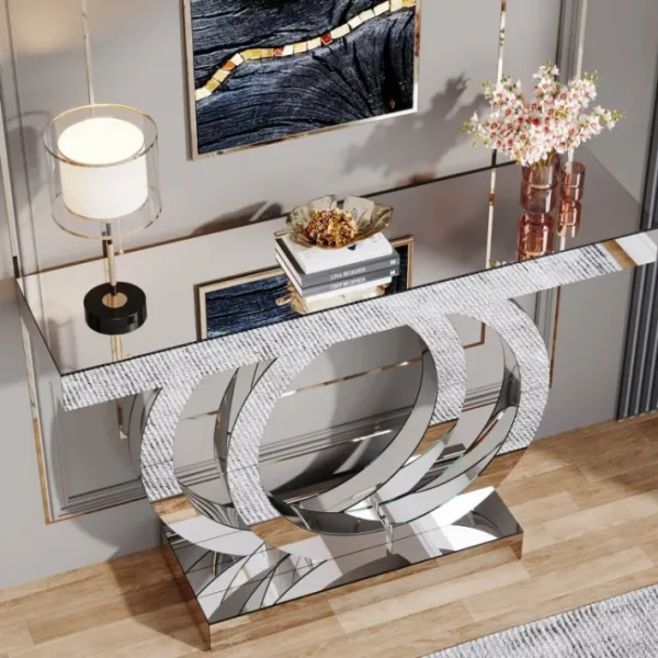 Tribesigns 43" Mirrored Console Table, Glass Sofa Table Foyer Table* Console Tables | Console Tables