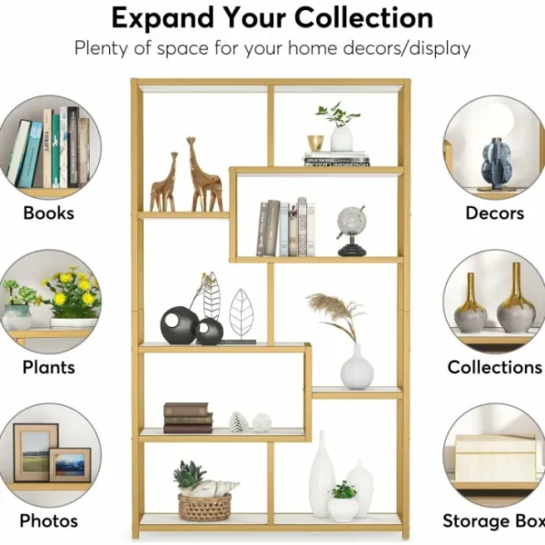 Tribesigns Modern Bookshelf, 8 - Open Shelf Etagere Bookcase Storage Organizer* Bookcases & Bookshelves | Bookcases & Bookshelves