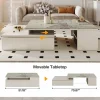 Tribesigns Modern Coffee Table, Extendable Tabletop Center Table with 4 Drawers & Storage Shelf* Coffee Tables