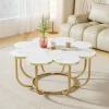 Tribesigns Modern Coffee Table, Flower - Shaped Center Table with Faux Marble Tabletop* Coffee Tables