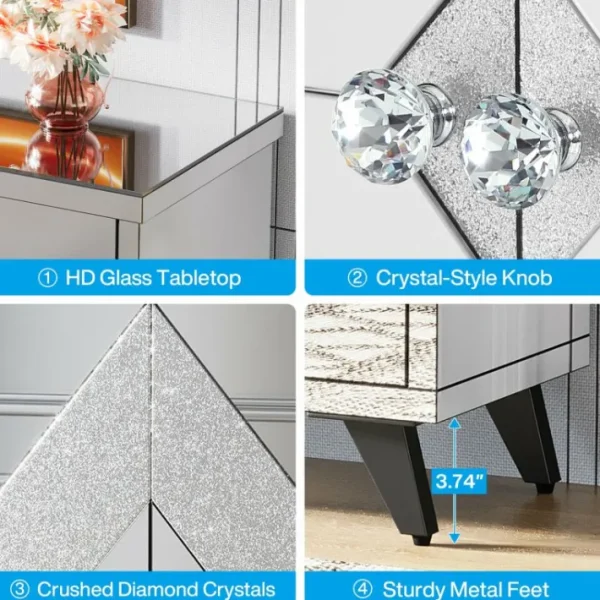 Tribesigns Modern Shoe Cabinet Entryway Shoe Organizer with Mirrored Doors* Shoe Racks & Cabinets | Shoe Racks & Cabinets