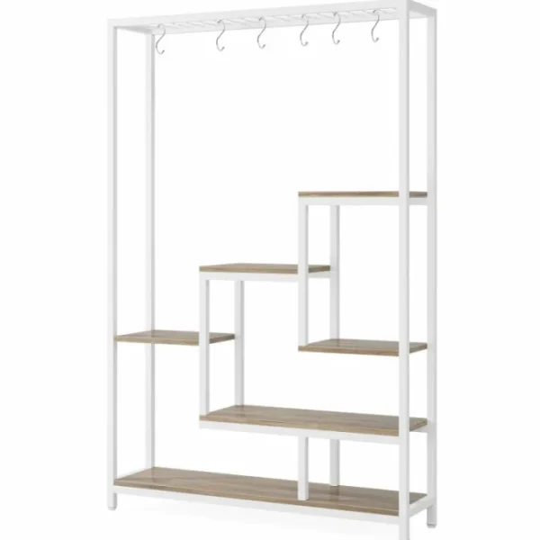 Tribesigns 70.9" Plant Stand, Large Flower Bonsai Shelf with 6 S Hanging Hooks* Plant Stands | Plant Stands