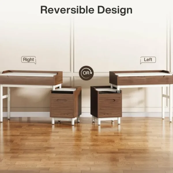 Tribesigns Reversible Computer Desk, Home Office Desk With File Drawer Cabinet* Desks