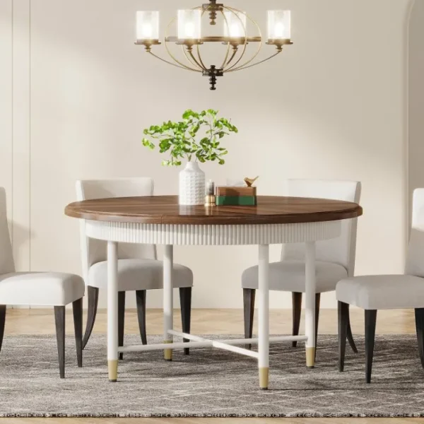 Tribesigns Round Dining Table, 47" Kitchen Table with Solid Metal Frame for 4 - 6 Person* Dining Tables