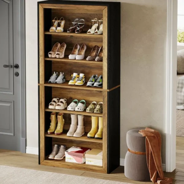 Tribesigns 74" Shoe Cabinet, 6 - Tier Wood Freestanding Shoe Storage Cabinet* Shoe Racks & Cabinets | Shoe Racks & Cabinets