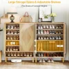 Tribesigns 45" Shoe Cabinet, Wood Shoe Organizer Rack With Adjustable Shelves* Shoe Racks & Cabinets | Shoe Racks & Cabinets