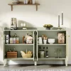 Tribesigns 59" Sideboard Buffet, Rattan Wood Storage Cabinet with Storage Shelves* Sideboards & Buffets | Sideboards & Buffets