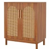 Tribesigns Sideboard Buffet Set of 2, Accent Rattan Storage Cabinet with Doors* Sideboards & Buffets | Sideboards & Buffets