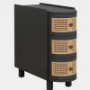 Tribesigns Solid Wood End Table, 3 - Drawer Side Table NightStand with 3 Rattan Drawers* Nightstands