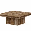 Tribesigns Square Coffee Table, Farmhouse Wood Cocktail Table with LED Light* Coffee Tables