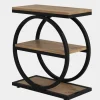 Tribesigns 3 - Tier End Table, Industrial Sofa Side Table with Round Metal Frame* End & Side Tables