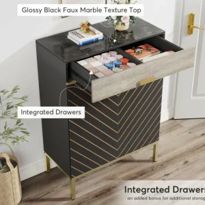 Tribesigns 4 - Tier Shoe Cabinet, Modern Shoe Rack Storage Organizer with Drawers* Shoe Racks & Cabinets | Shoe Racks & Cabinets