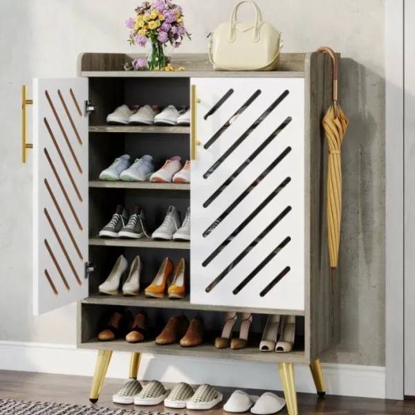 Tribesigns 6 - Tier Shoe Cabinet, Wooden Shoe Rack Organizer with Adjustable Shelves* Shoe Racks & Cabinets | Shoe Racks & Cabinets