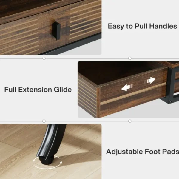Tribesigns Wood Computer Desk, 55" Home Office Desk with Drawer Cabinet* Desks