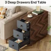 Tribesigns Wood End Table, 3 - Drawer Narrow Side Table Storage Cabinet* End & Side Tables