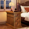 Tribesigns Wood End Table, Sofa Side Table Nightstand with 3 Drawers* Nightstands