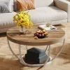 Tribesigns Wooden Coffee Table, 2-Tier Round Central Cocktail Table with Shelves* Coffee Tables